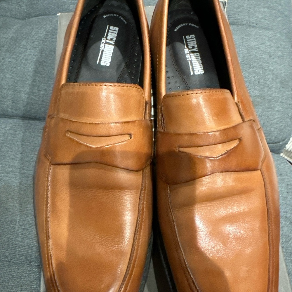 Stacy Adams Brown Leather Slip-On Loafers Classic Design